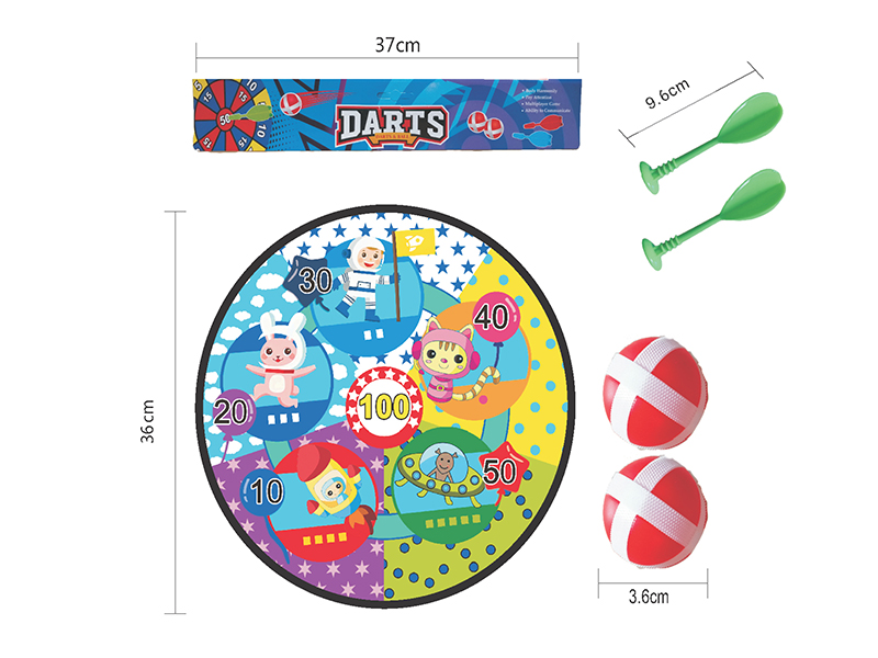 36cm Velcro Dartboard(2 Darts, 2 Sticky Balls)