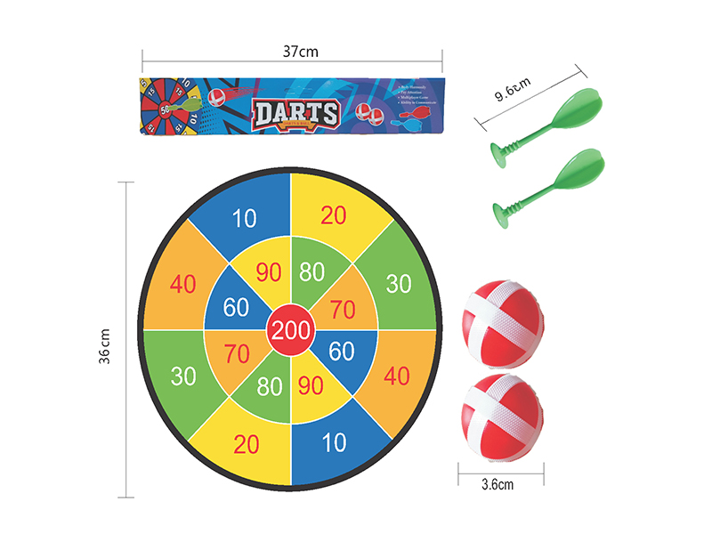 36cm Velcro Dartboard(2 Darts, 2 Sticky Balls)