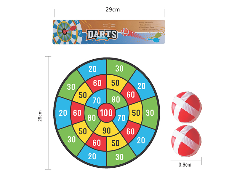 28cm Velcro Dartboard(2 Sticky Balls)