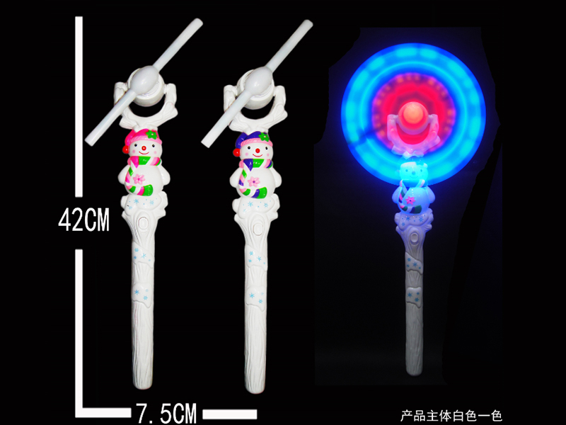 Snowman Windmill Stick With 6 Lights And Christmas Song