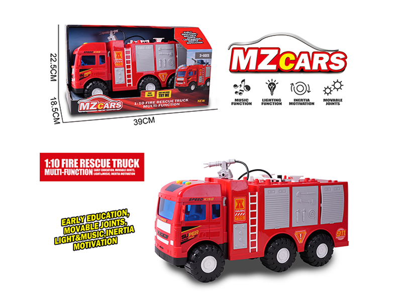 Extra-Large Friction Sprinkler Fire Truck With Light And Music
