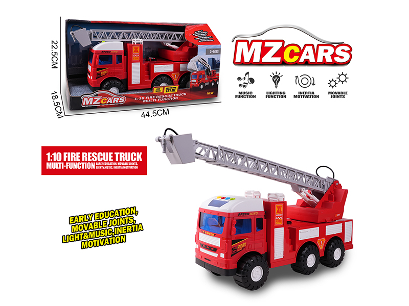 Extra-Large Friction Sprinkler Fire Truck With Light And Music