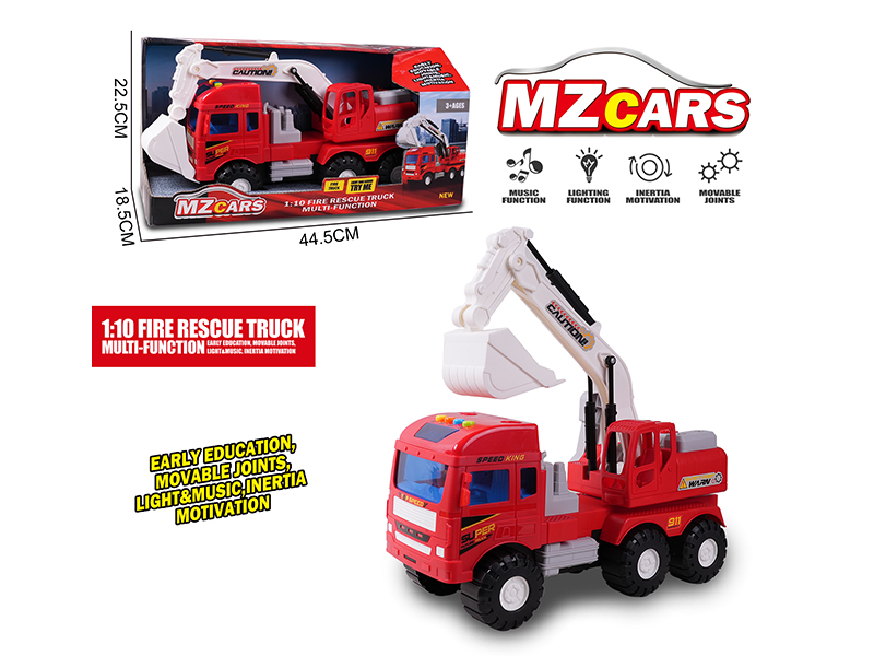 Extra-Large Friction Fire Truck With Light And Music
