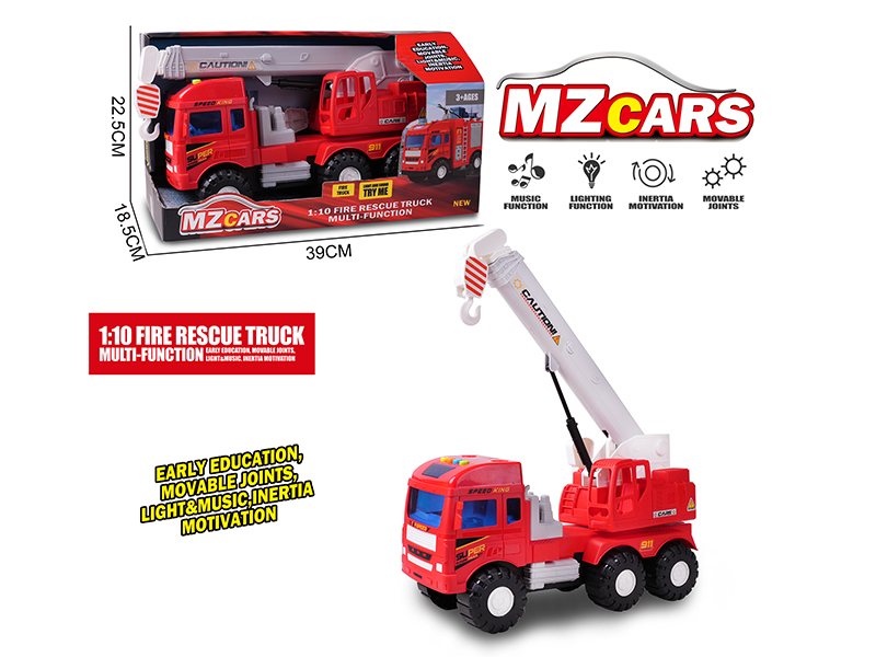 Extra-Large Friction Fire Truck With Light And Music