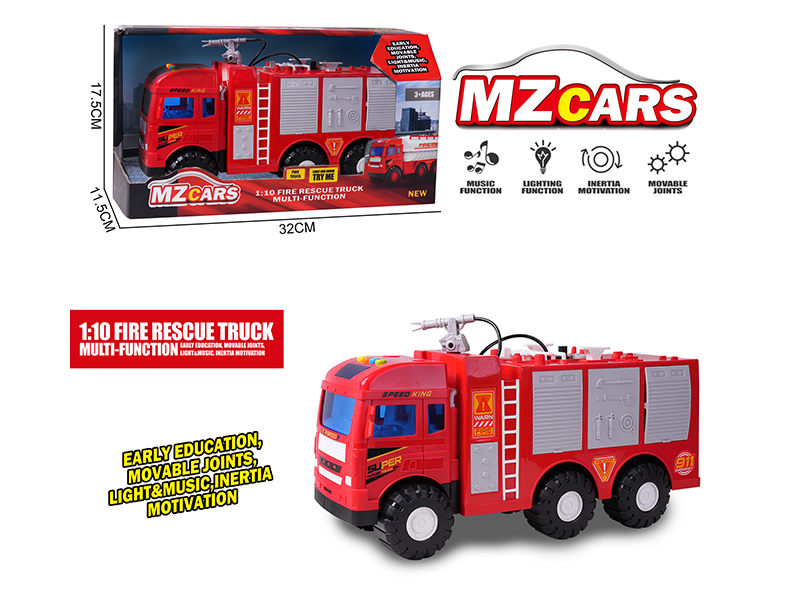 Medium Friction Sprinkler Fire Truck With Light And Music