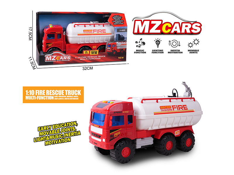 Medium Friction Sprinkler Fire Truck With Light And Music