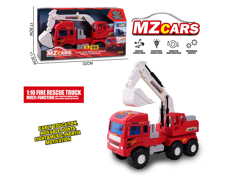 Medium Friction Fire Truck With Light And Music