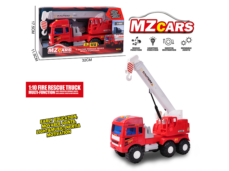 Medium Friction Fire Truck With Light And Music