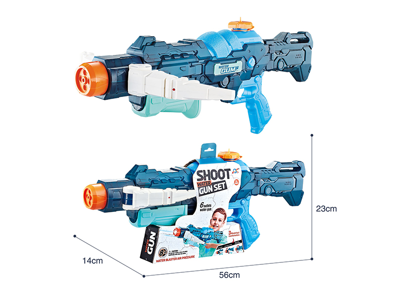 Rotating 2 Spray+Switching 4 Nozzle Water Gun (Blue)