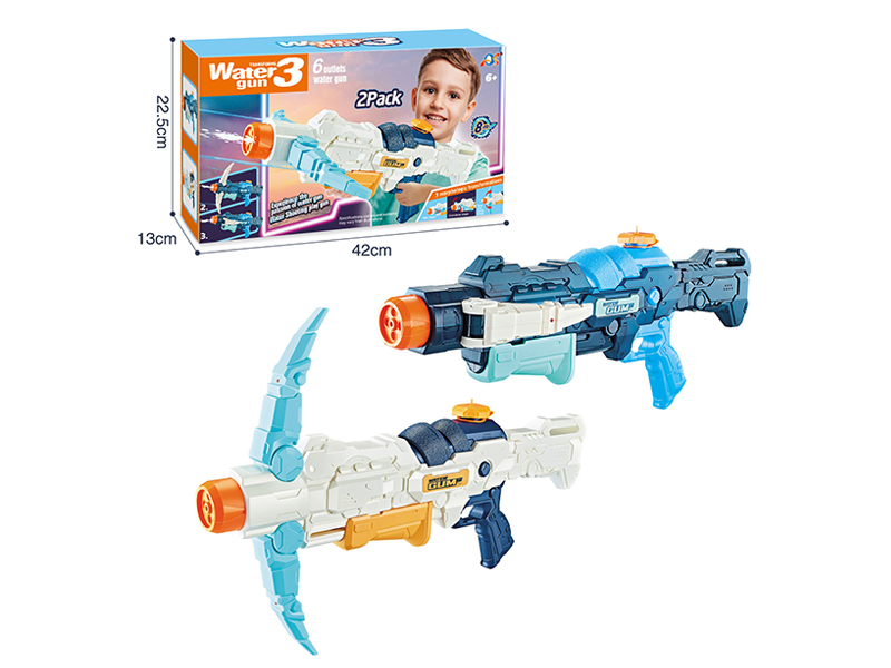 Rotating 2 Spray+Switching 4 Nozzle Water Gun 2PCS