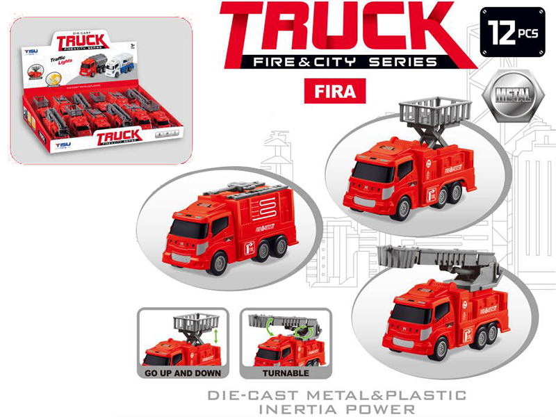 Friction Alloy Fire Engine 12PCS