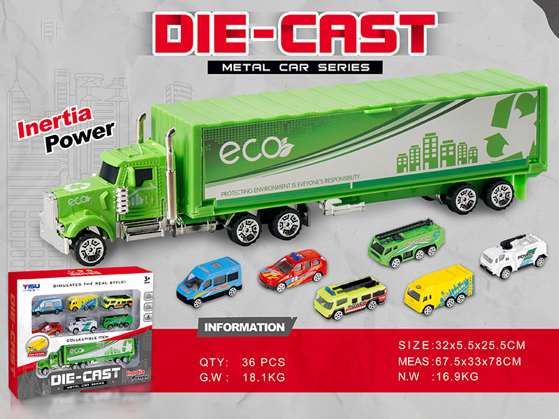Alloy City Series Container Truck Set