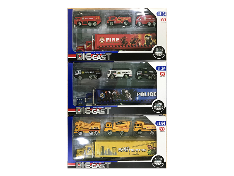 Slide Alloy Container Car Set