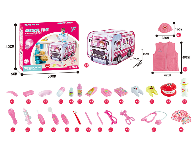Doctor Play Set(With Ambulance Tent, Clothes And Hat)