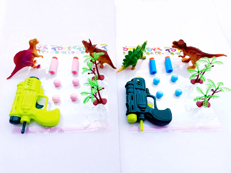 Solid Color Soft Bullet Table Tennis Gun With Dinosaur