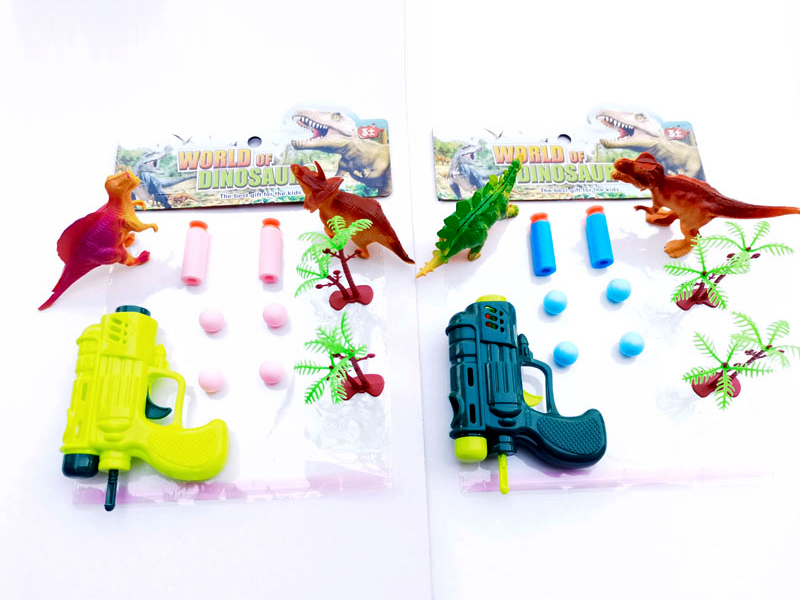 Solid Color Soft Bullet Table Tennis Gun With Dinosaur