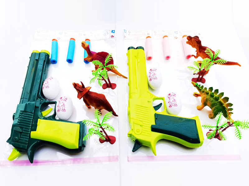 Solid Color Soft Bullet Table Tennis Gun With Dinosaur