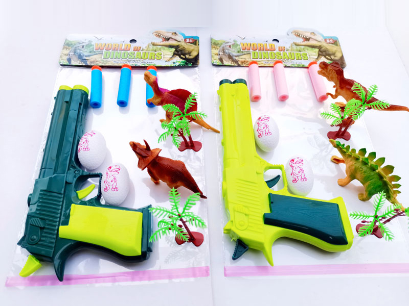 Solid Color Soft Bullet Table Tennis Gun With Dinosaur