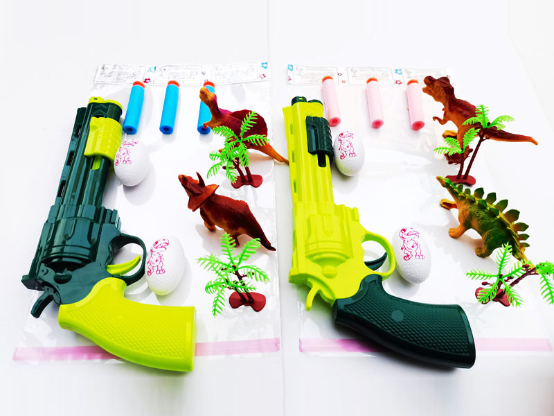 Solid Color Soft Bullet Table Tennis Gun With Dinosaur