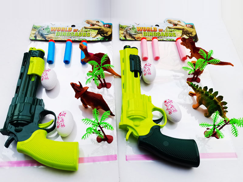 Solid Color Soft Bullet Table Tennis Gun With Dinosaur