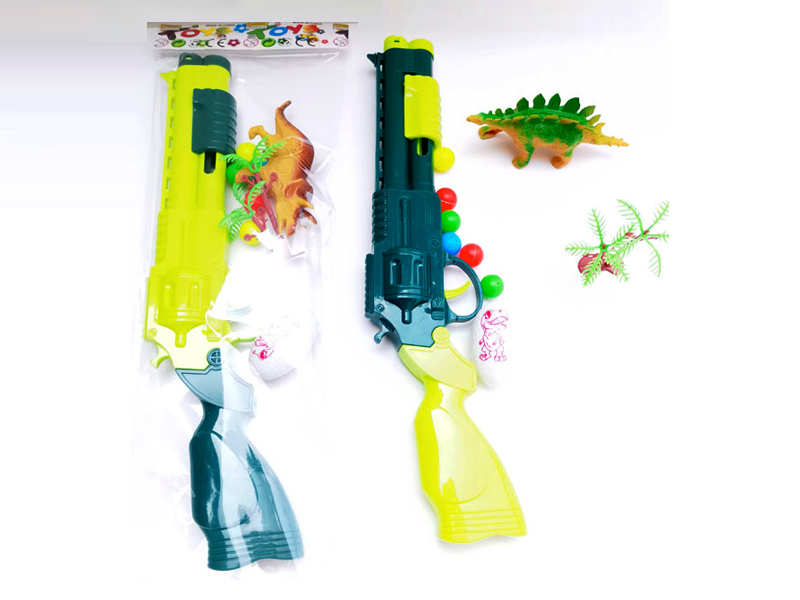Solid Color Soft Bullet Table Tennis Gun With Dinosaur