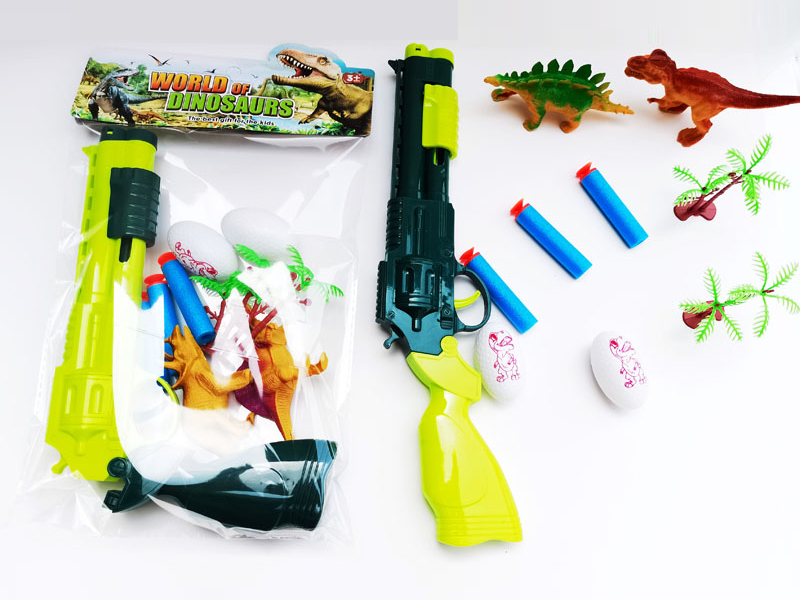 Solid Color Soft Bullet Table Tennis Gun With Dinosaur