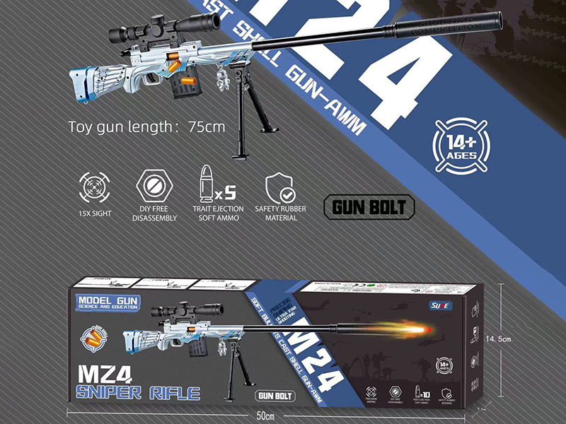 Small Size M24 Shell Throwing Soft Bullet Gun(Blue)