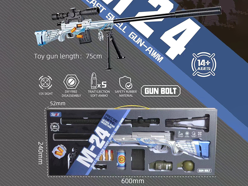 M24 Shell Throwing Soft Bullet Gun(Blue)