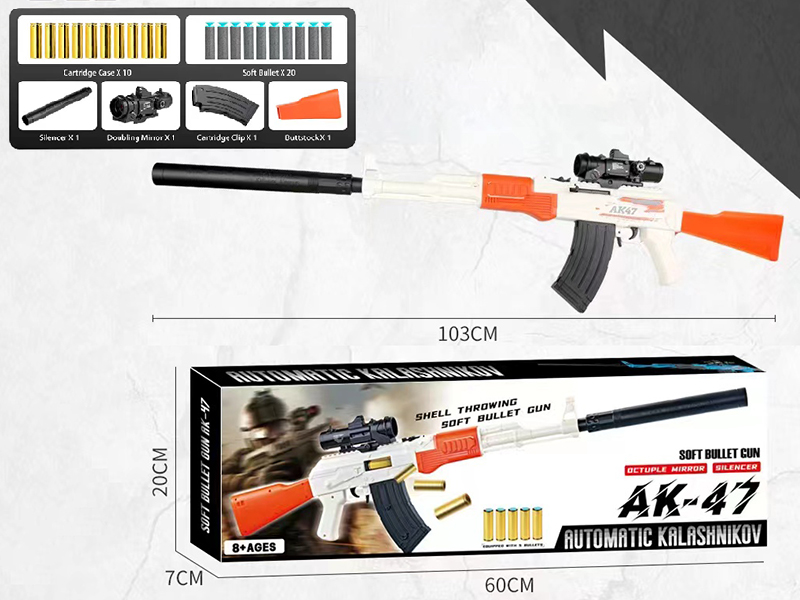 AK-47 Shell Throwing EVA Soft Bullet Gun - Orange