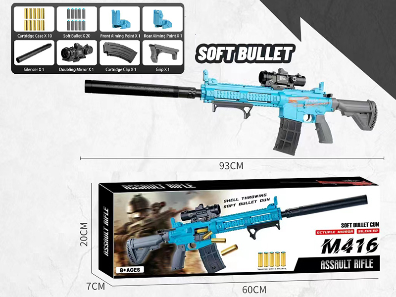 M416 Shell Throwing EVA Soft Bullet Gun - Blue