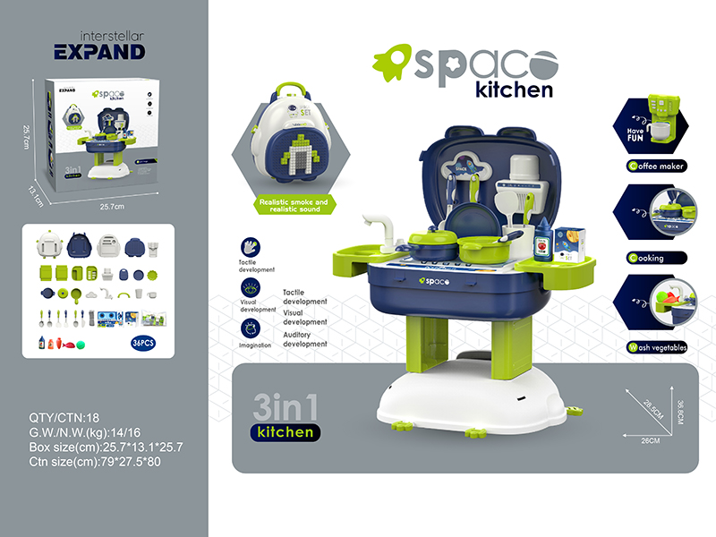 Space Theme Backpack Kitchen Toys