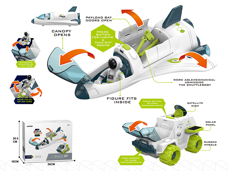 Space Shuttle And Space Car Set