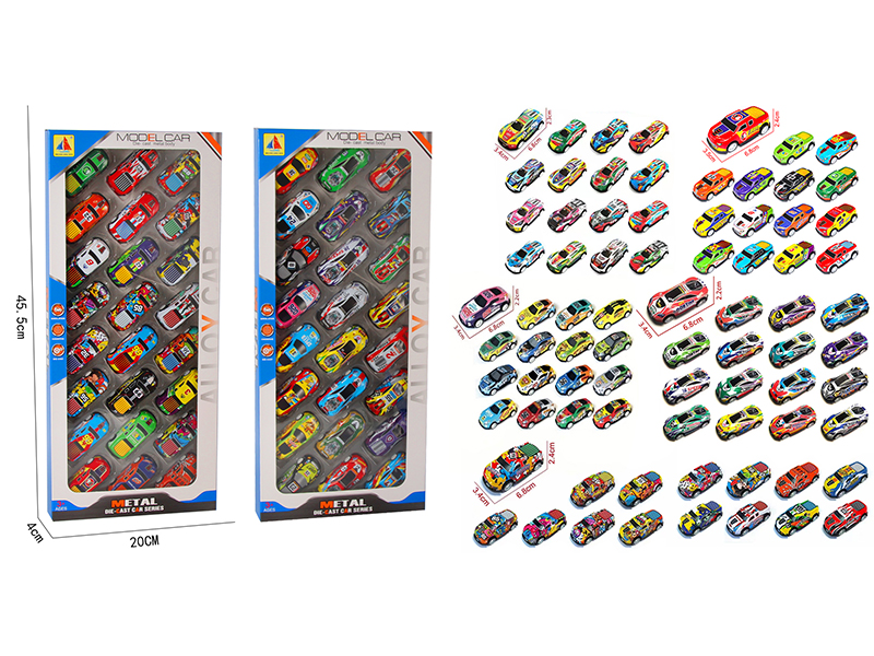 Pull Back Alloy Pickup Trucks/Racing Cars 24PCS