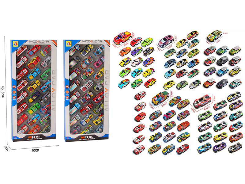 Pull Back Alloy Police Cars/Pickup Trucks/Racing Cars 24PCS