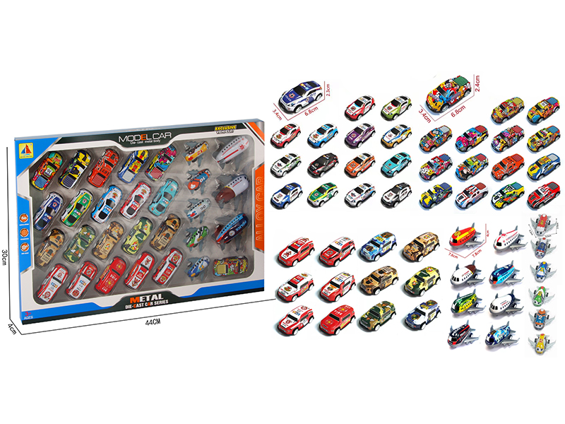 Pull Back Alloy Police Cars/Pickup Trucks/Military Trucks +  Pull Back Alloy Airplanes