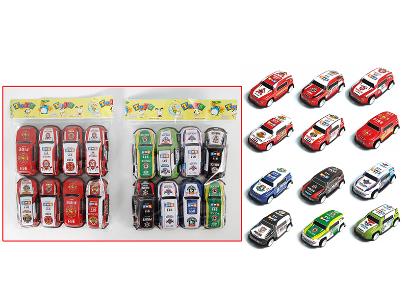 Pull Back Alloy Police Cars 8pcs