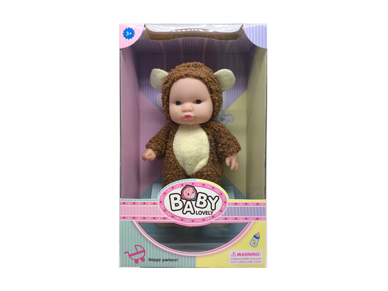 8 Inch Teddy Bear Solid Vinyl IC Doll With Music(With Plate Set)