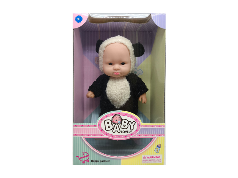 8 Inch Panda Solid Vinyl IC Doll With Music(With Plate Set)