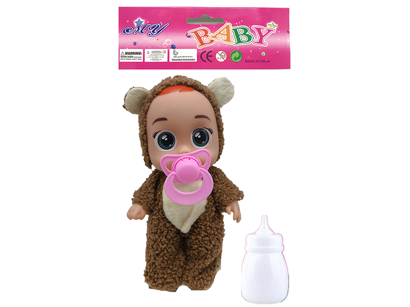 9 Inch Teddy Bear Solid Vinyl IC Crying Doll With Music