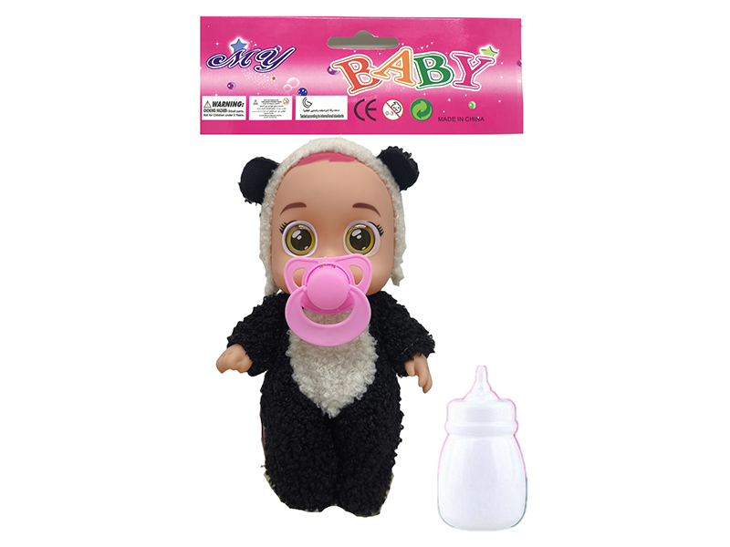 9 Inch Panda Solid Vinyl IC Crying Doll With Music