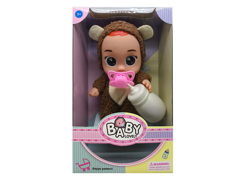 9 Inch Teddy Bear Solid Vinyl IC Crying Doll With Music