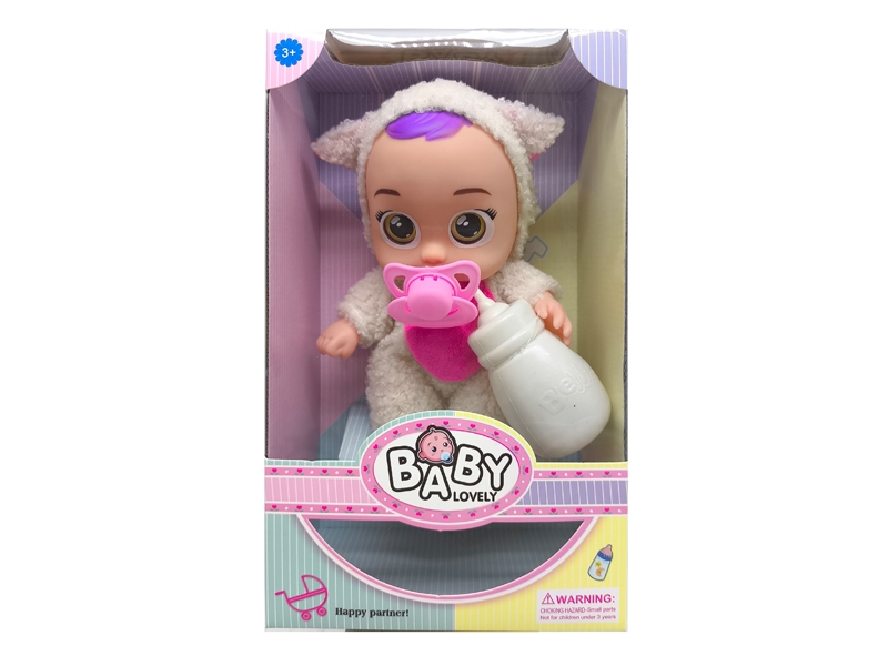 9 Inch Sheep Solid Vinyl IC Crying Doll With Music