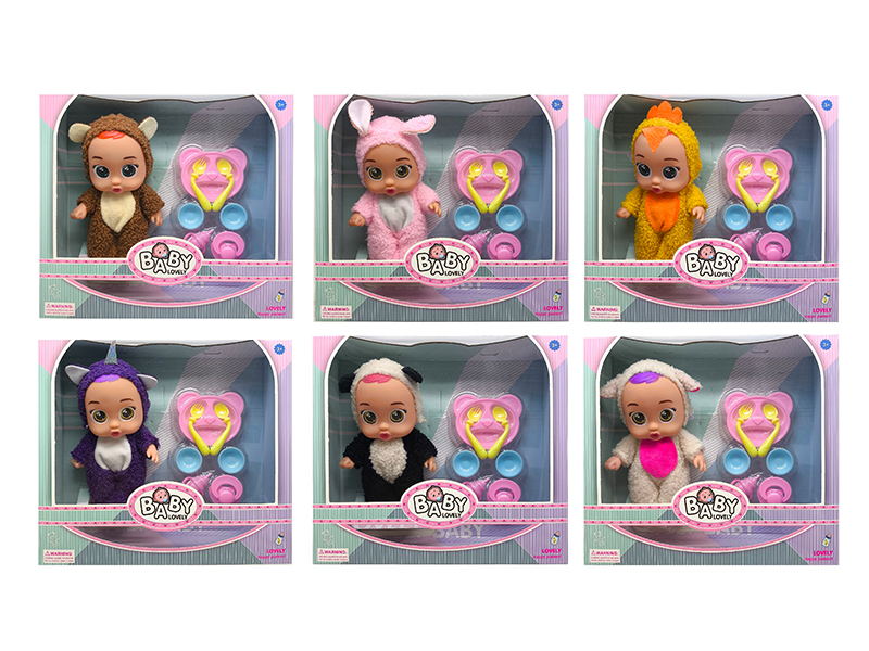 9 Inch Solid Vinyl IC Crying Doll With Music(With Plate Set)