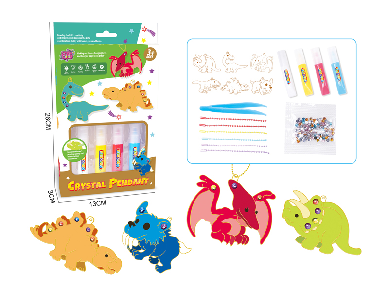 DIY Bake Free Adhesive Painting - Dinosaur