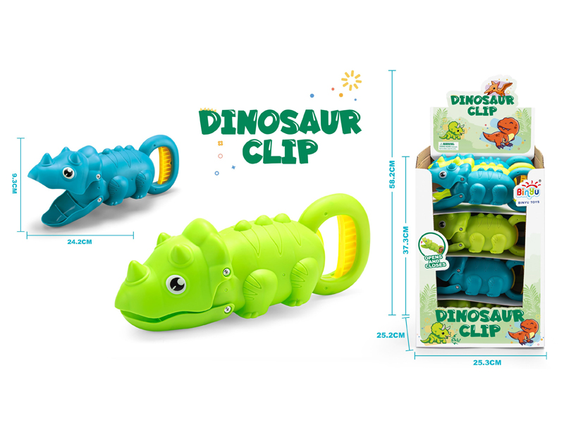 12PCS Triceratops Clip Toy
