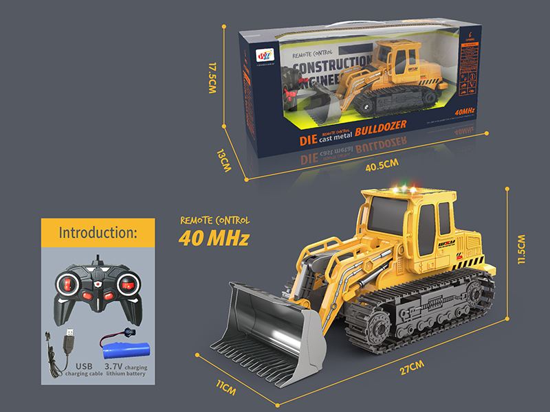 40Mhz 6-Channel Remote Control Alloy Bulldozer