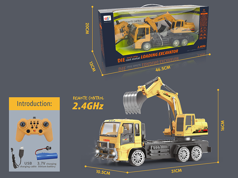 2.4G 10-Channel Remote Control Alloy Loading Excavator