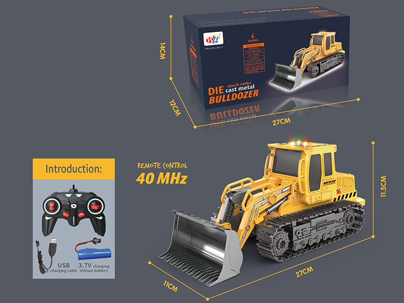 40Mhz 6-Channel Remote Control Alloy Bulldozer