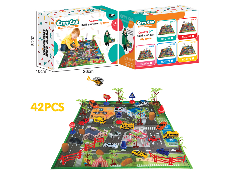 Alloy Friction City Engineering Scene 42PCS