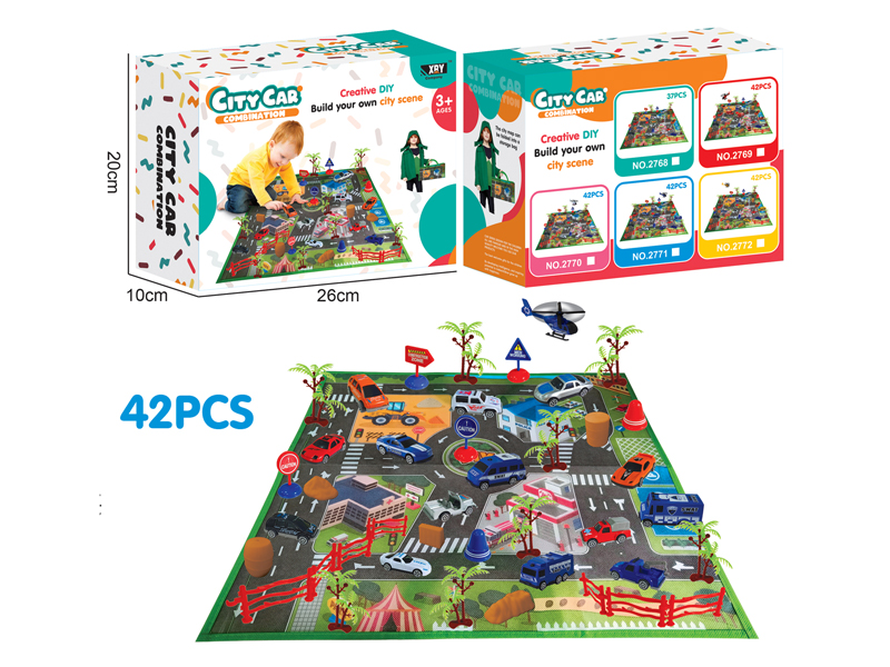 Alloy Friction City Police Scene 42PCS